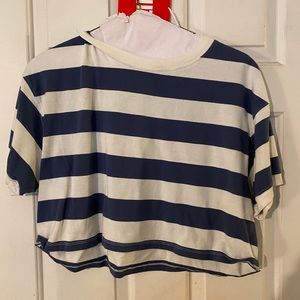 cropped striped tee